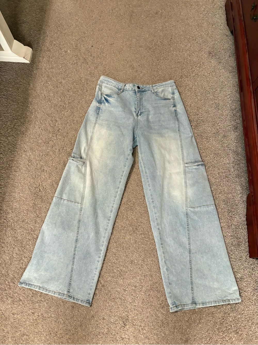 Forever 21 Light Wash Wide Leg Women's Jeans - Light Blue